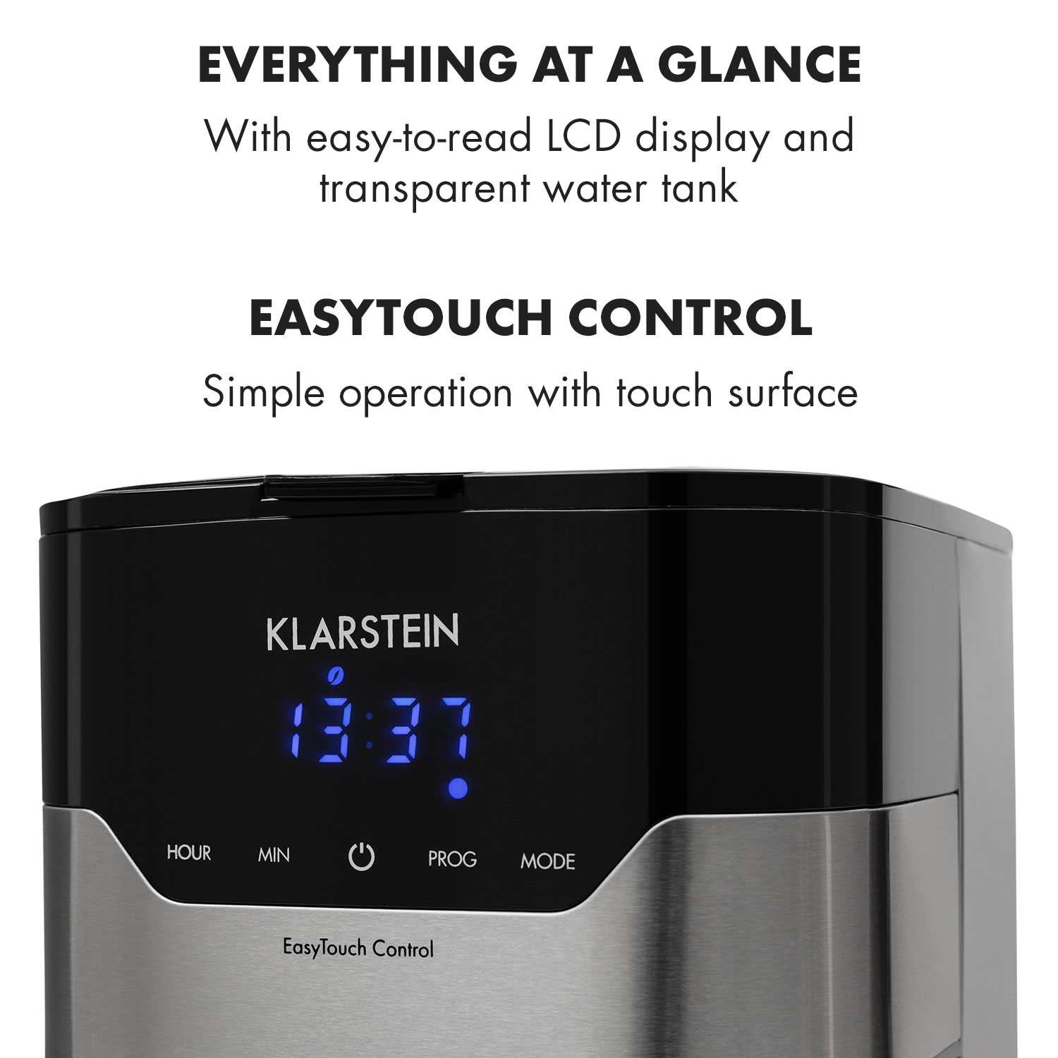 Klarstein Arabica 1.5, kávovar, 1.5 l, EasyTouch Control, strieborný/čierny – Obrázok 5
