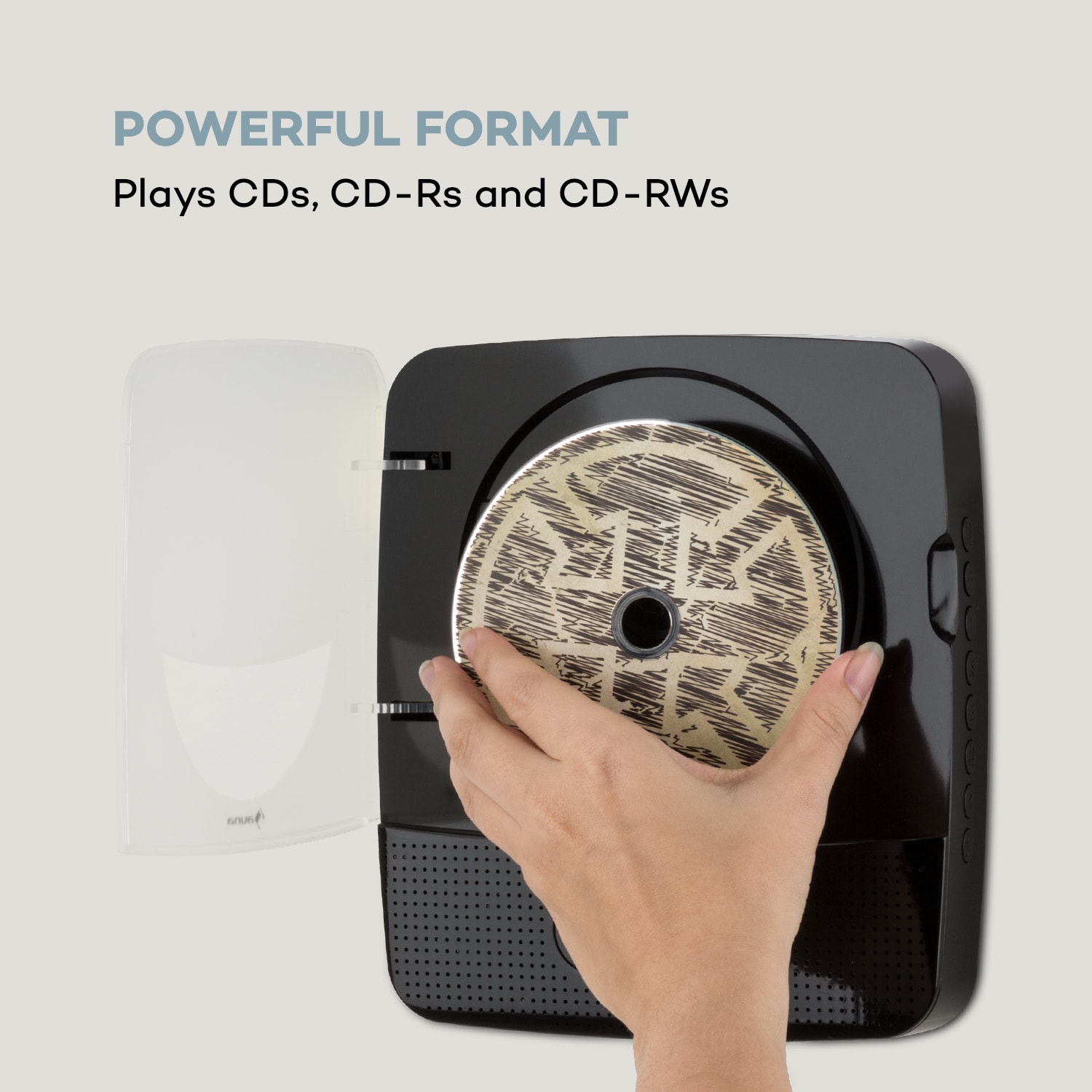Auna Vertiplay, CD prehrávač, bluetooth, nočné svetlo, FM rádio, AUX, digitálne hodiny, čierny – Obrázok 4