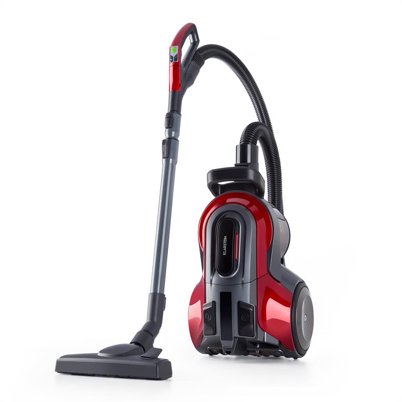 Klarstein Clean King Ergo, cyklónový vysávač, 800 W, bezvreckový, HEPA13, trieda energetickej účinnosti A, sivo/červený