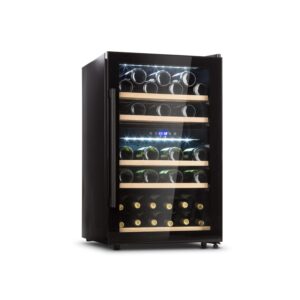 Klarstein Barossa 40D, vinotéka, 135 l, 2 zóny, 41 fliaš, sklenené dvere, dotyková