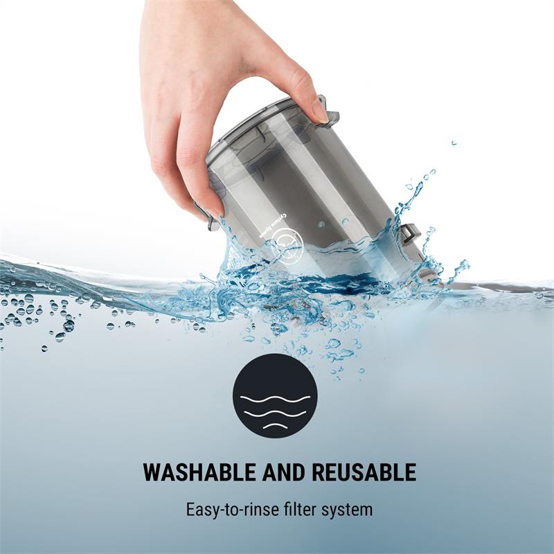 OneConcept CleanTurbo, cyklónový ručný vysávač, 600 W, MultiCyclonic System, červený – Obrázok 5
