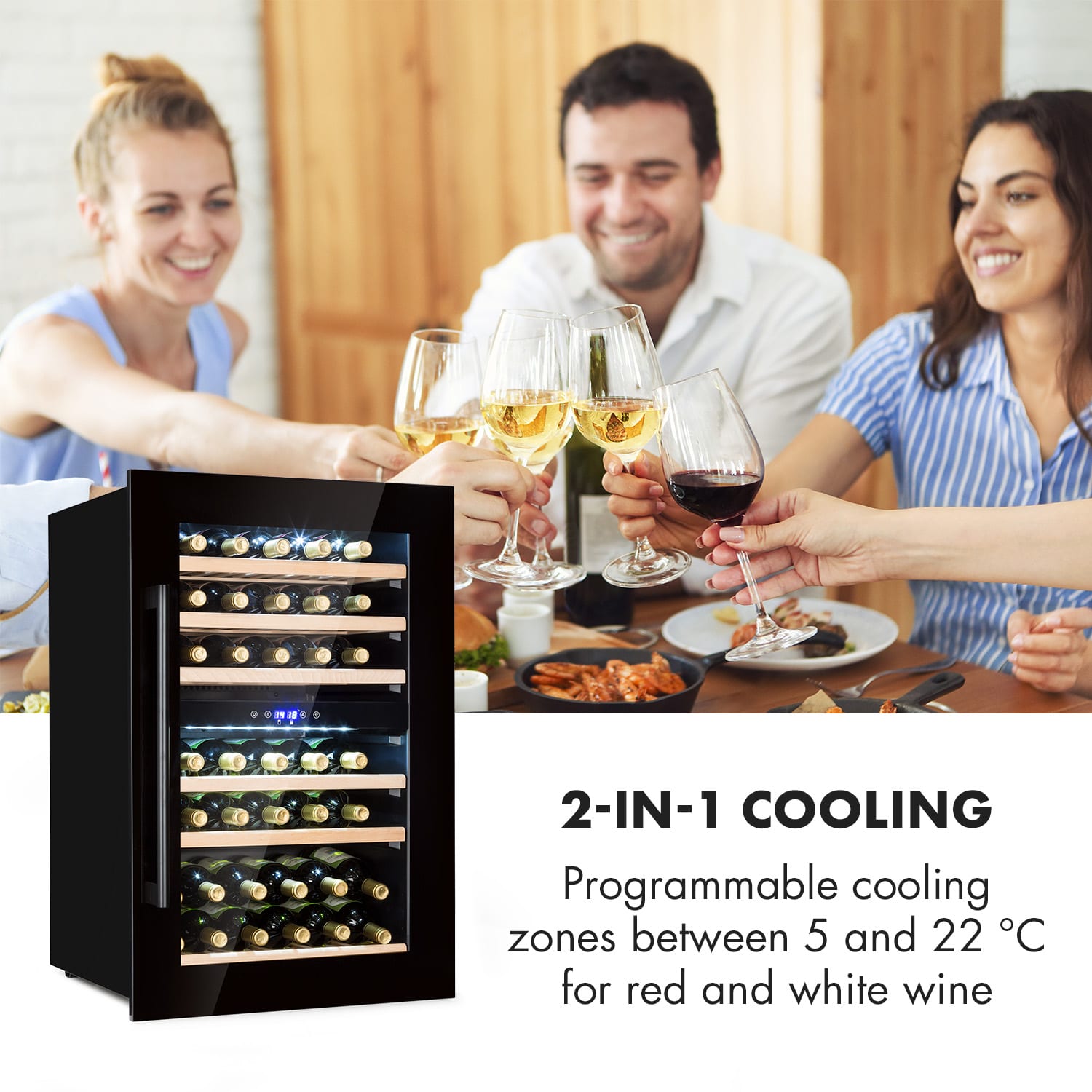 Klarstein Vinsider 35D Onyx Edition, vstavaná vinotéka, energet. trieda G – Obrázok 5