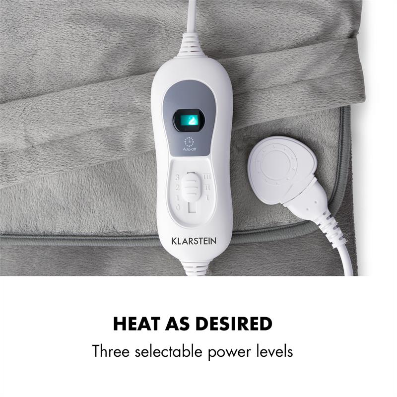 Klarstein Dr. Watson Heatzone XL, vyhrievacia podložka, 100 W, 75 x 50 cm, mikroplyš, sivá – Obrázok 3