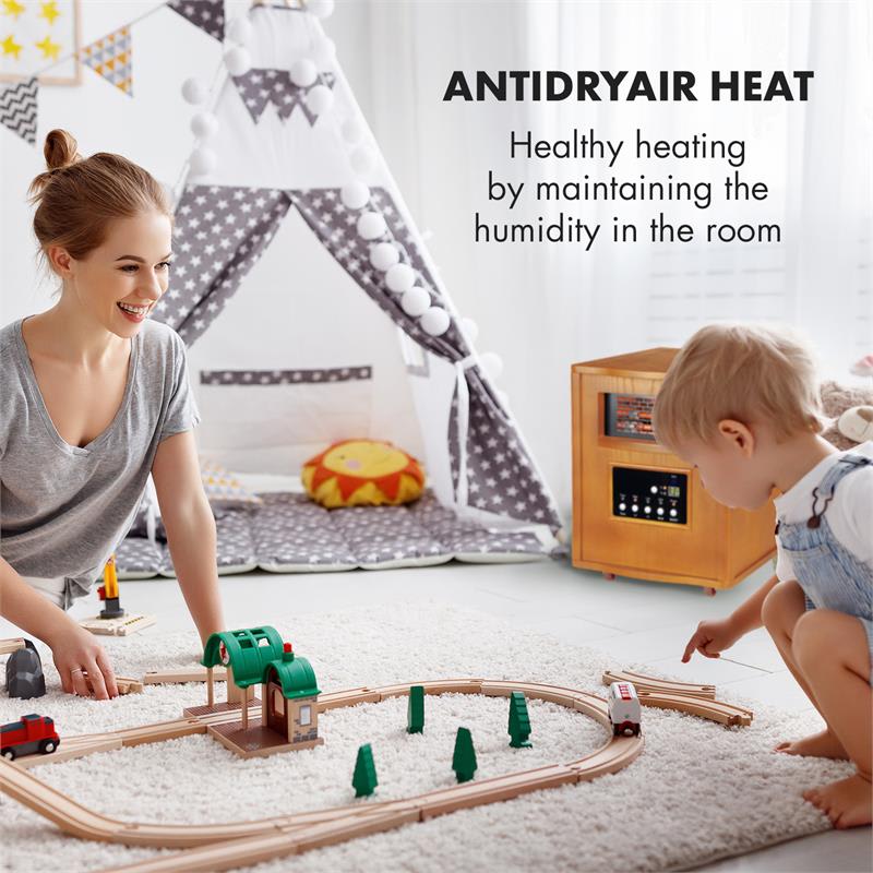 Klarstein Heatbox, infračervený ohrievač, 1500 W, 12-hod. časovač, diaľkový ovládač, dub – Obrázok 3