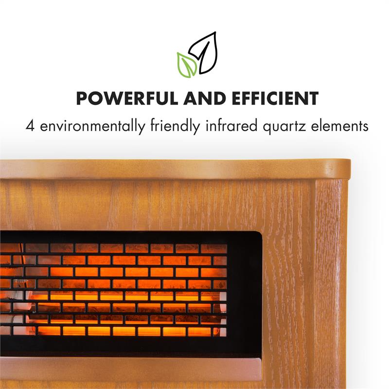 Klarstein Heatbox, infračervený ohrievač, 1500 W, 12-hod. časovač, diaľkový ovládač, dub – Obrázok 5