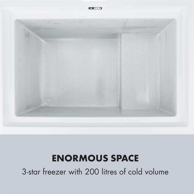 Klarstein Iceblokk Eco, mraziaci box, A+++, 200 l, 4 závesné koše, kolieska, biely – Obrázok 5