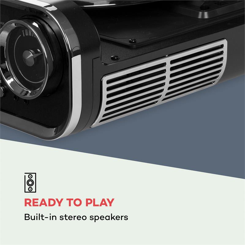 Auna Challenger, LP gramofón, bluetooth, VHF-rádio, USB, čierny – Obrázok 5