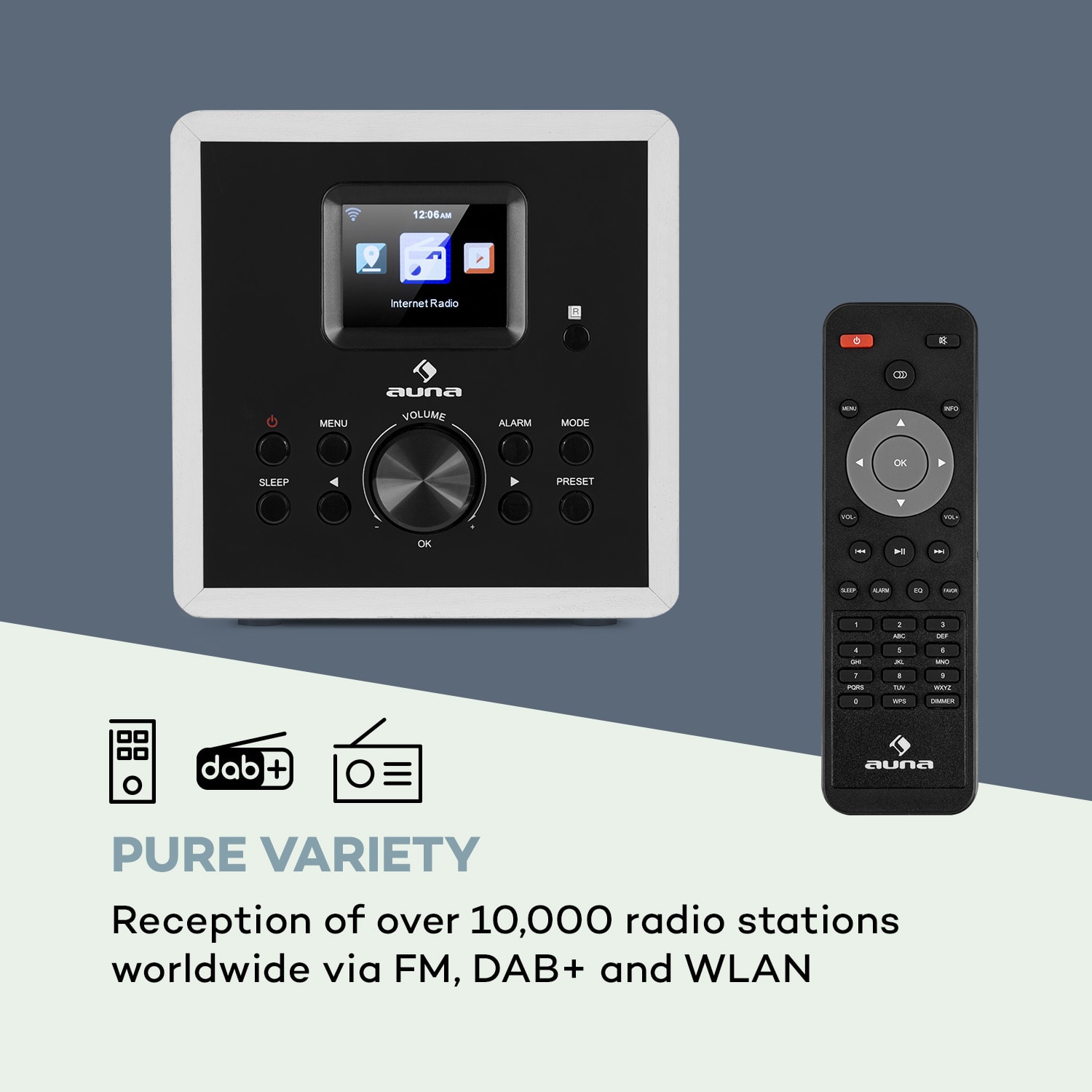 Auna Radio Gaga 2.0, internetové rádio, DAB+, WLAN, FM, bluetooth, AUX, biele – Obrázok 3