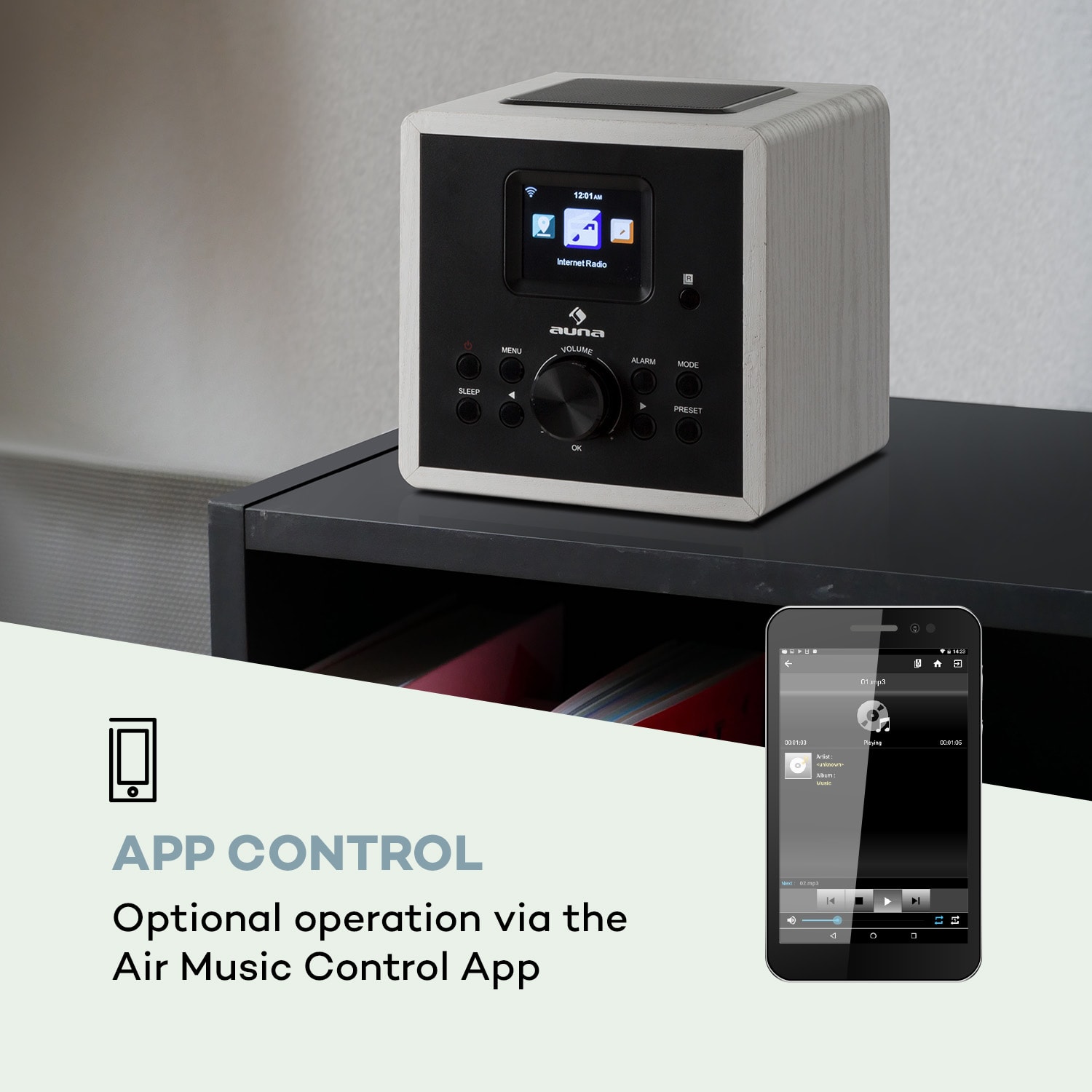 Auna Radio Gaga 2.0, internetové rádio, DAB+, WLAN, FM, bluetooth, AUX, biele – Obrázok 4