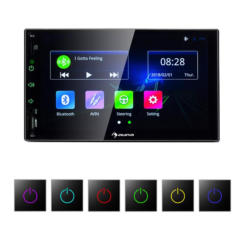 Auna MVD-400 CP, autorádio, 7" dotykový displej, 4 x 45 W max., BT, Android Auto, USB, 2 DIN, čierny