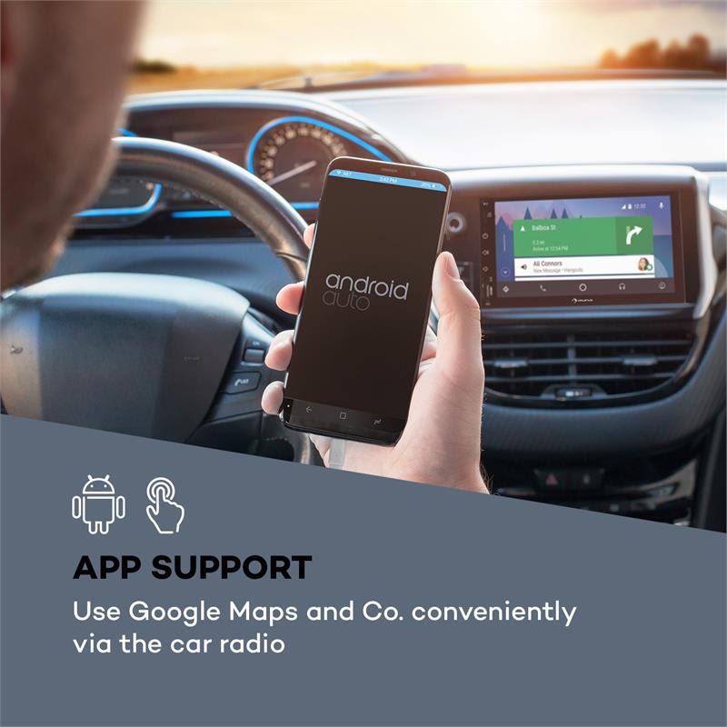Auna MVD-400 CP, autorádio, 7" dotykový displej, 4 x 45 W max., BT, Android Auto, USB, 2 DIN, čierny – Obrázok 5