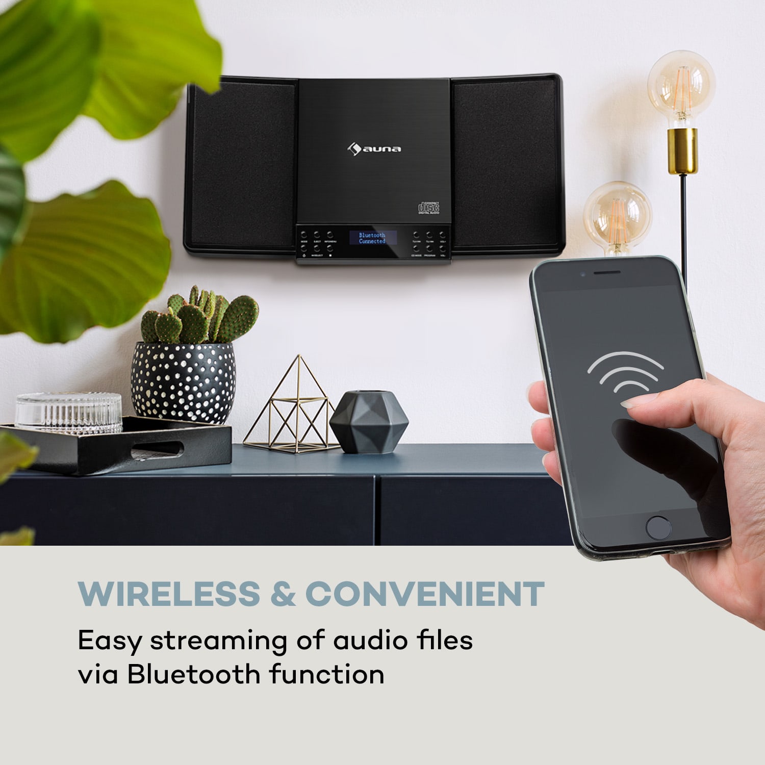 Auna V14-DAB, Vertikálny stereo systém, CD FM a DAB+ tuner, BT, čierny – Obrázok 4
