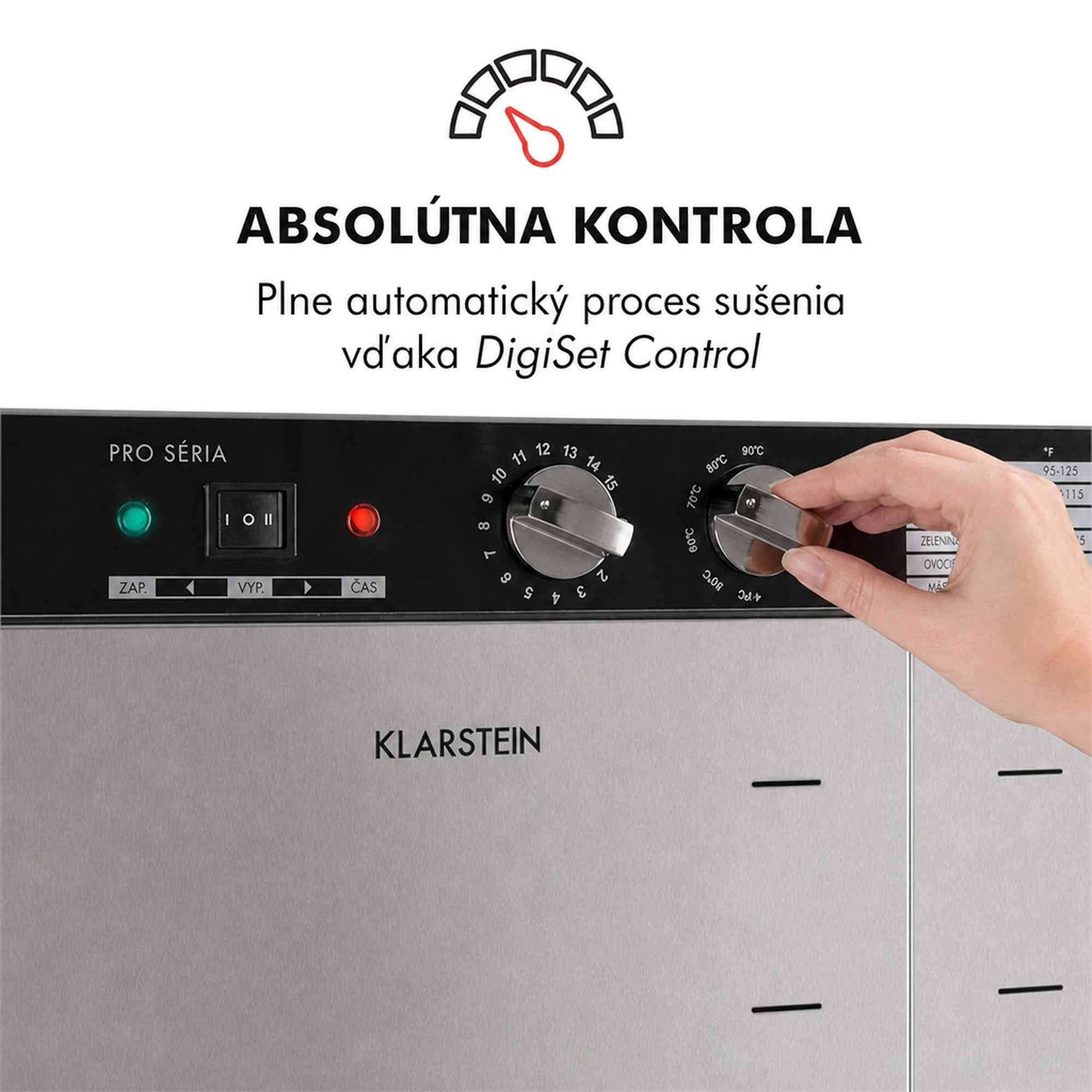Klarstein Master Jerky 24, sušička potravín, 5850 W, 40-90 °C, 15-hod. časovač, nehrdzavejúca oceľ, strieborná – Obrázok 3