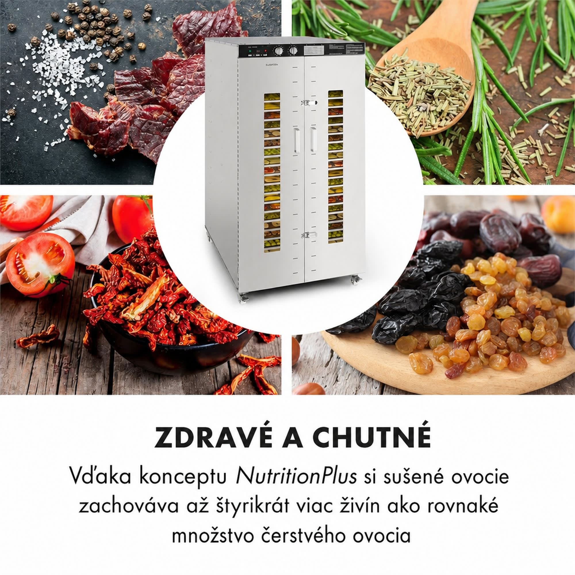 Klarstein Master Jerky 24, sušička potravín, 5850 W, 40-90 °C, 15-hod. časovač, nehrdzavejúca oceľ, strieborná – Obrázok 5