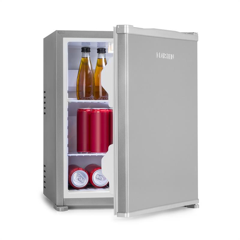 Klarstein Nagano S, mini chladnička, 38 l, 0 dB, 0 - 8 °C, nehlučná, 54,5 cm, strieborná