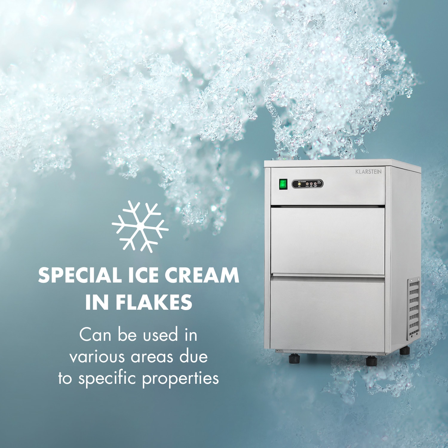 Klarstein Frostica, výrobník ľadu, 20 kg/24 hod., ušľachtilá oceľ, strieborný – Obrázok 3