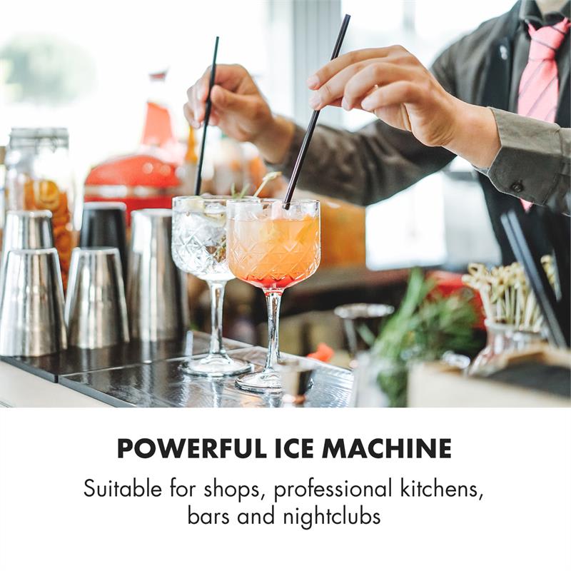 Klarstein Icetender, zariadenie na výrobu ľadu, nugety, 30 kg/24 hod., ušľachtilá oceľ, strieborné – Obrázok 2