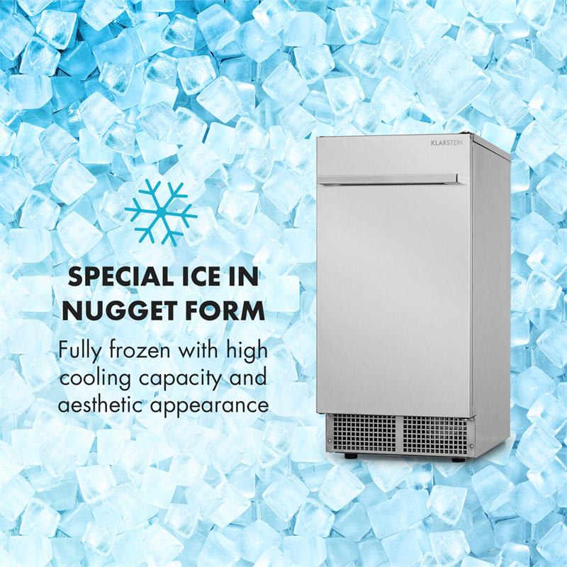 Klarstein Icetender, zariadenie na výrobu ľadu, nugety, 30 kg/24 hod., ušľachtilá oceľ, strieborné – Obrázok 4
