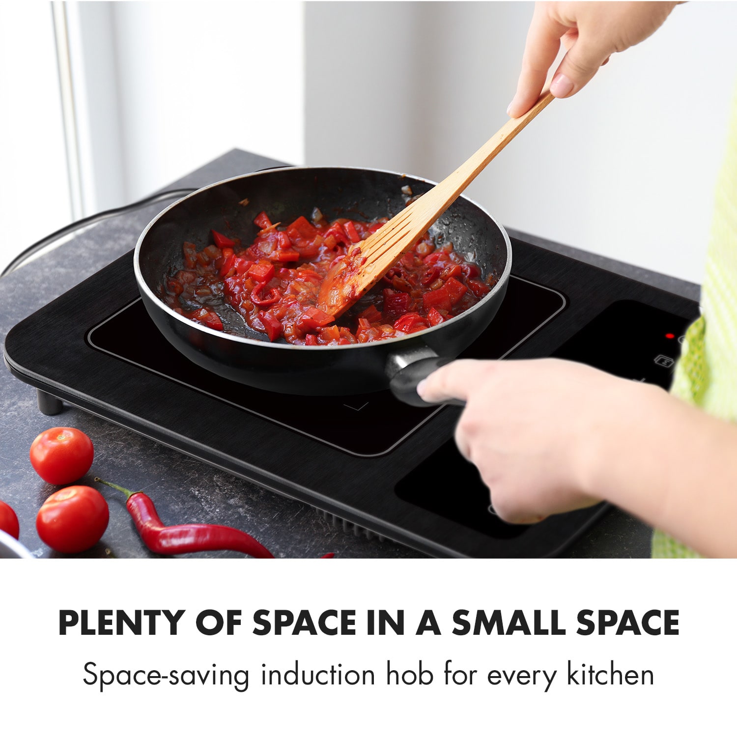 Klarstein SlimChef, indukčná varná doska, 1800 W, 3 hod. časovač, 10 úrovní, čierna – Obrázok 2