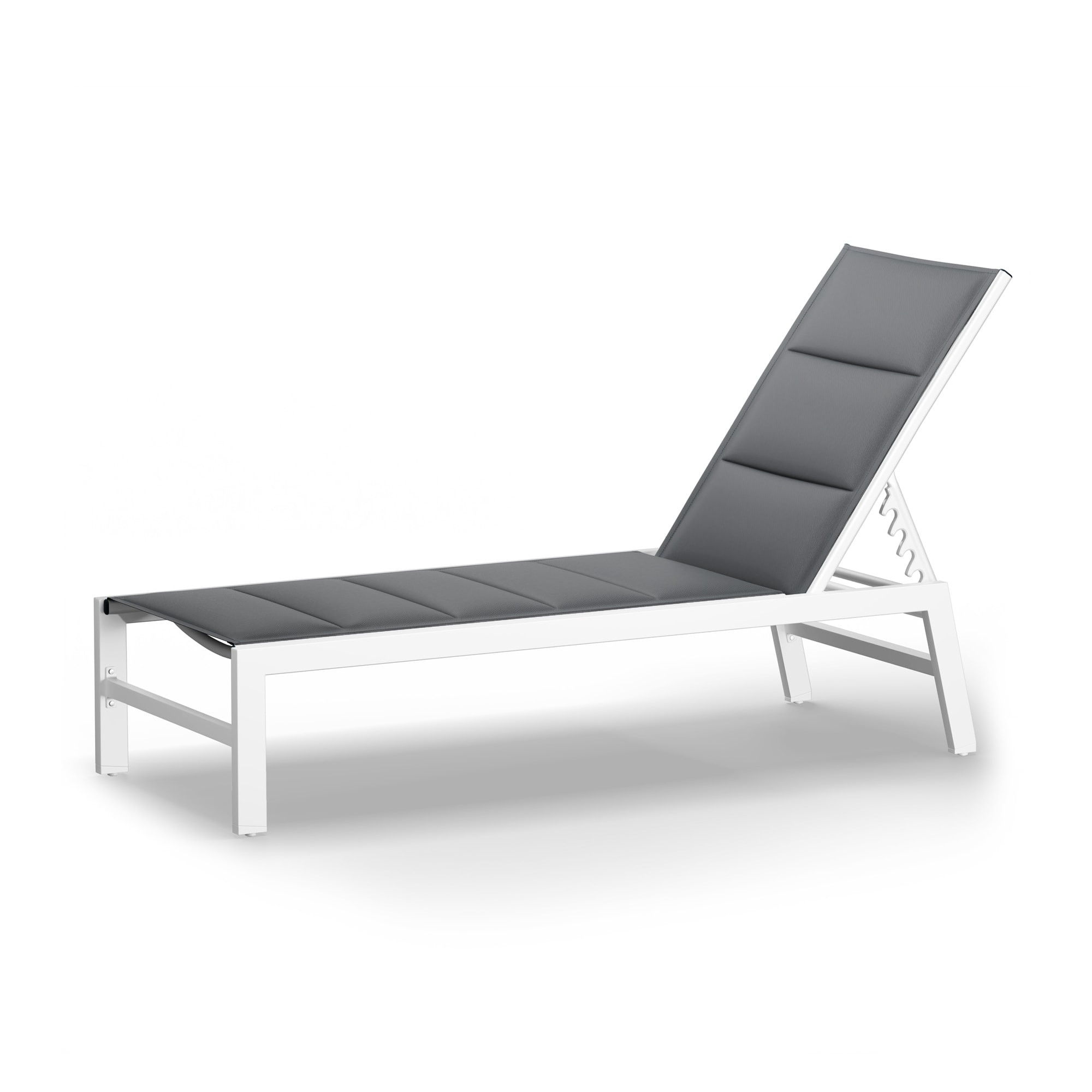 Blumfeldt Renazzo Lounge, záhradné lehátko, 70/30 PVC/PE, hliník, 6 úrovní, biele/sivé