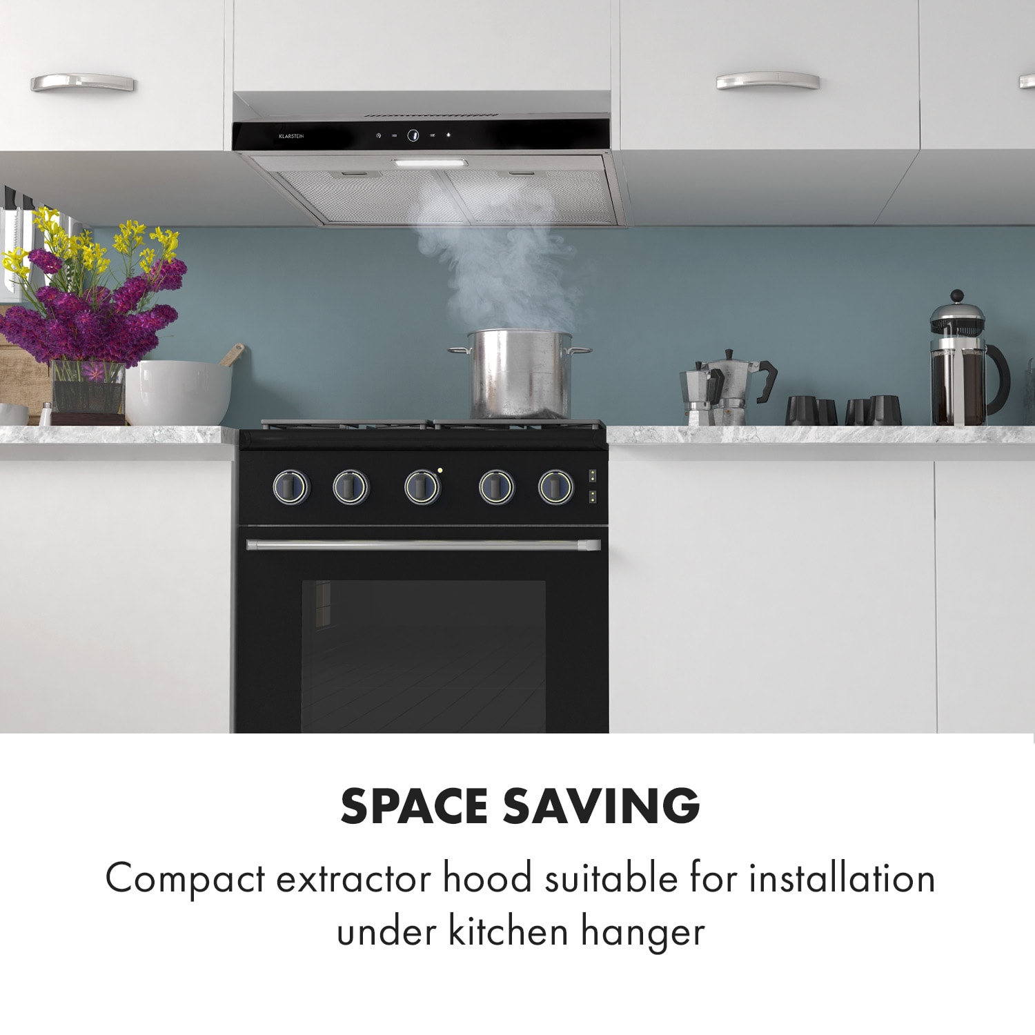 Klarstein Contempo Neo, digestor, 60 cm, podskrinkový, 175 m³/h, akryl, nehrdzavejúca oceľ – Obrázok 2
