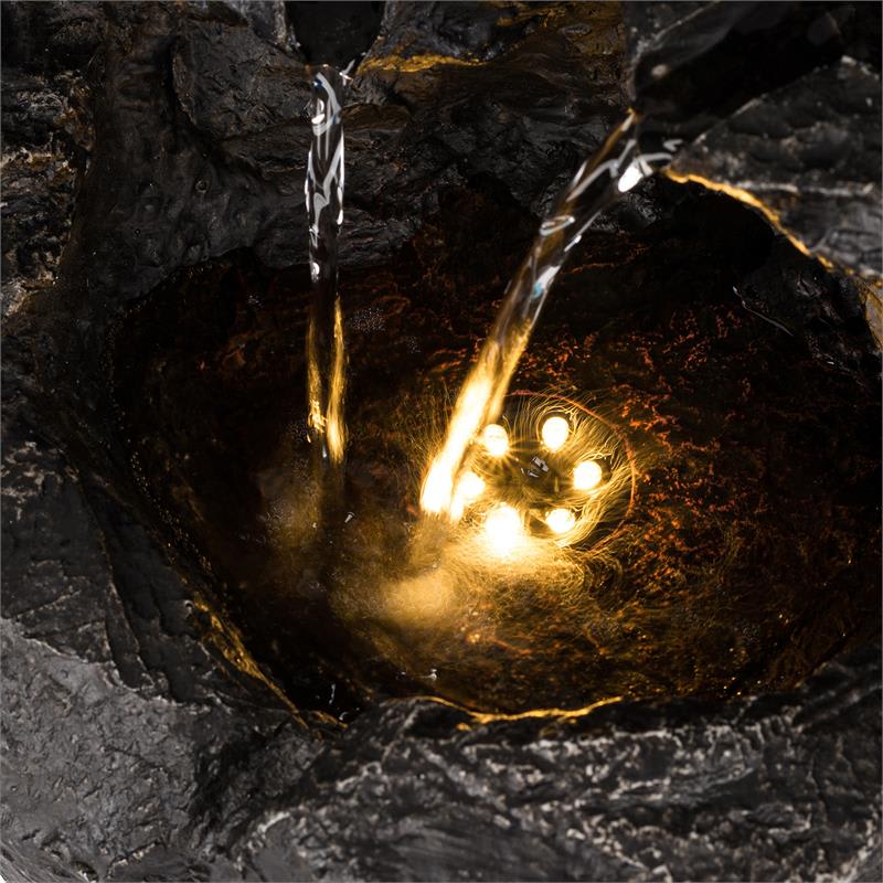 Blumfeldt Rocky Waters, záhradná fontána, 2,5 W, LED osvetlenie, polyresin, antracitová – Obrázok 3