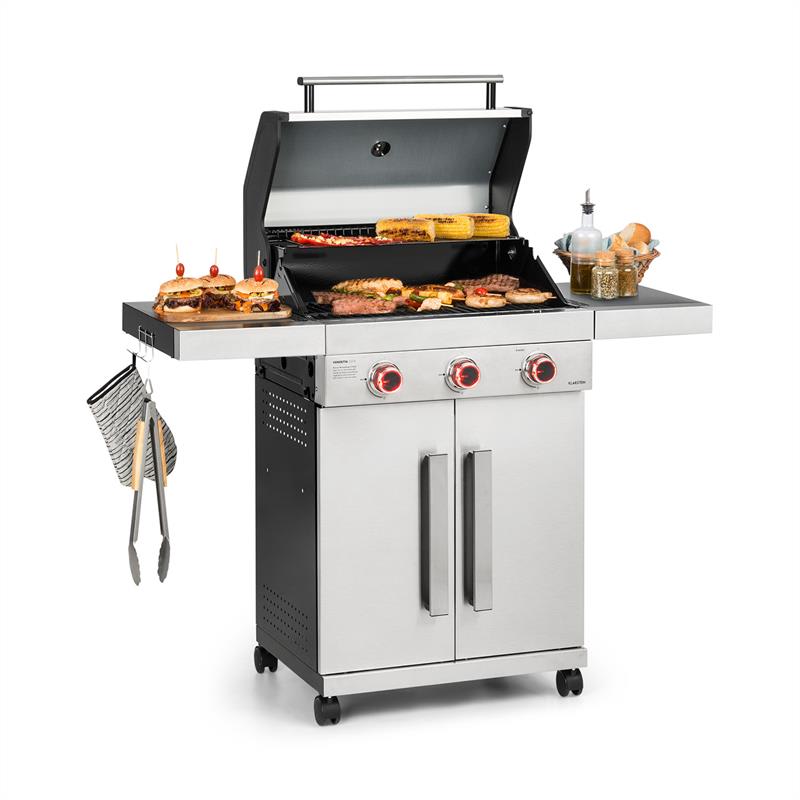 Klarstein Vendetta 3.0 TI, plynový gril, 3 horáky, infračervený horák do 800 °C