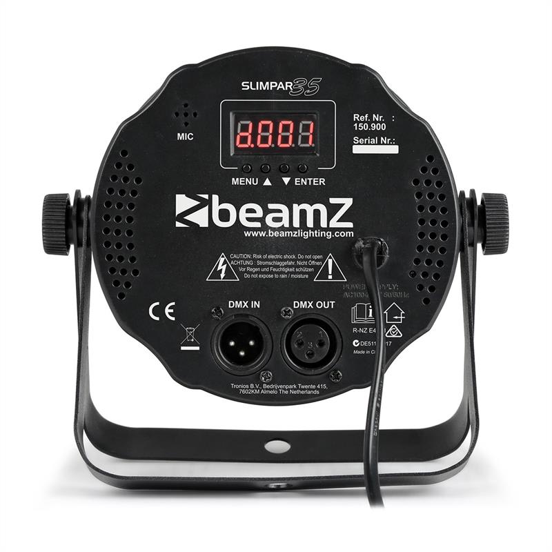 Beamz SlimPar 35, LED reflektor, 12 x 3 W 3 v 1 RGB LEDky, DMX/Standalone, čierny – Obrázok 3