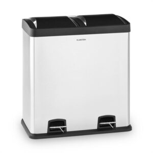 Klarstein Johnny Trash XL, pedálový odpadkový kôš, 60 l/2 x 30 l, PP, ušľachtilá oceľ, kartáčovaná