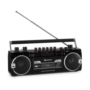 Auna Duke MKII, magnetofón, rádio, BT, USB, SD slot, teleskopická anténa, čierny