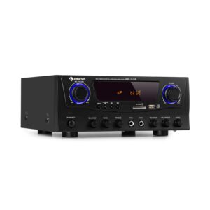 Auna Amp-2 BT, HiFi zosilňovač, 2 x 50 W, BT, USB, SD, 2 x mikrofónový vstup, čierny