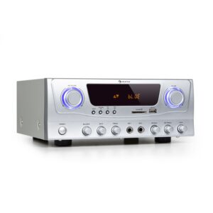 Auna Amp-2 BT, HiFi zosilňovač, RMS 2 x 50 W, BT, USB, SD, 2 x mikrofónový vstup