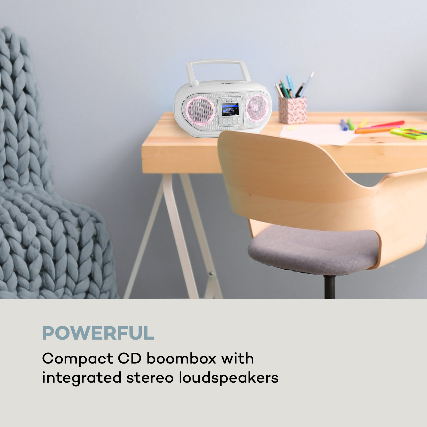 Auna Roadie Smart, boombox, internetové rádio, DAB/DAB+, FM, CD prehrávač, LED, WiFi, bluetooth – Obrázok 2