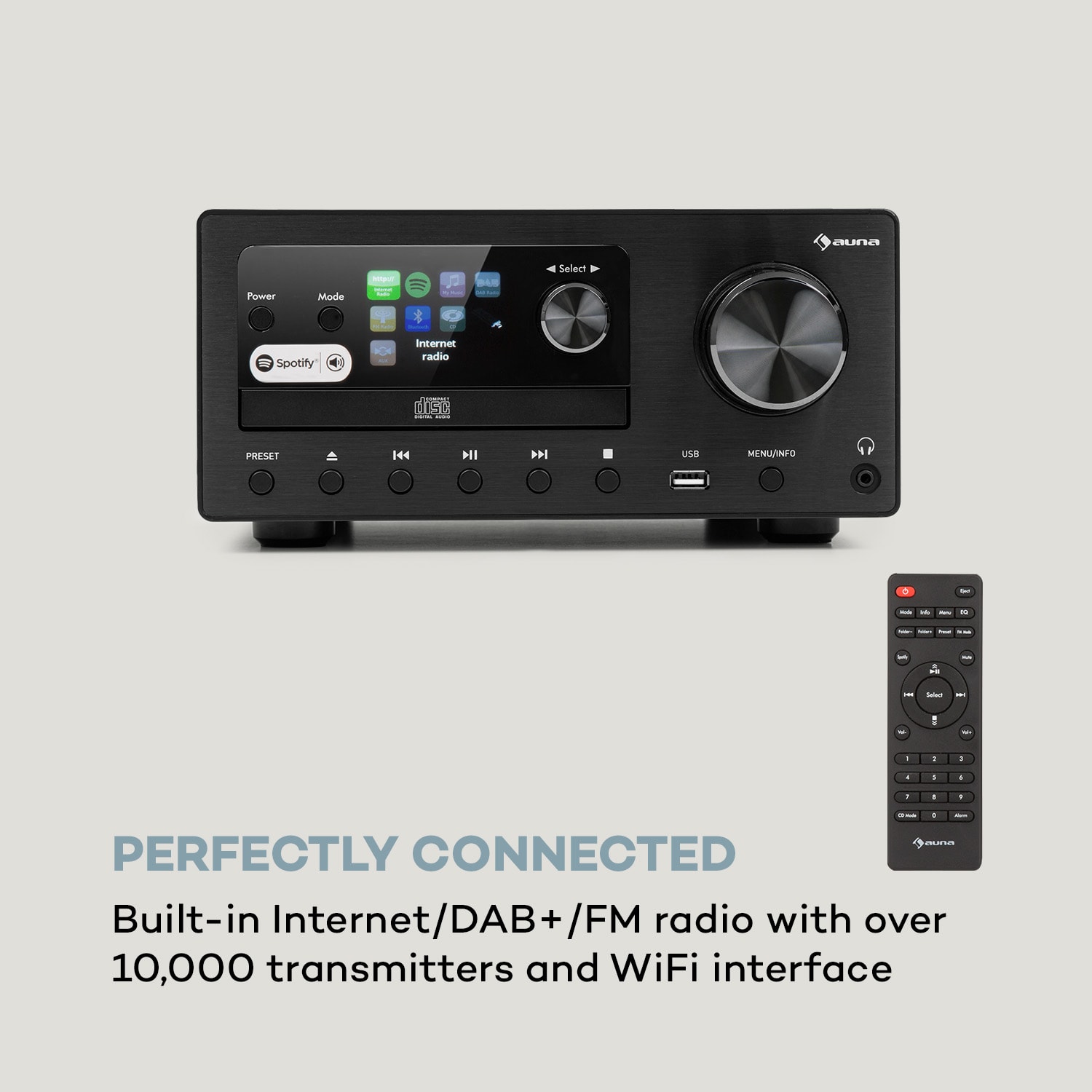Auna Connect System, stereo systém, max 80 W, internetové/DAB+/FM rádio, CD-prehrávač – Obrázok 3
