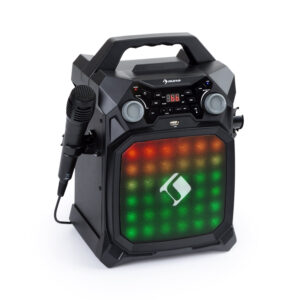 Auna Rockstar LightShow, karaoke zariadenie, bluetooth, USB, Line-In/Out, 2 x 6,3mm, čierne