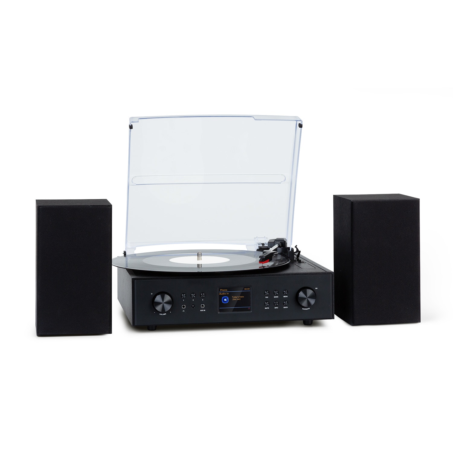 Auna Connect Vinyl, smart rádio, gramofón, 2 reproduktory, 20 W max., internet/DAB+