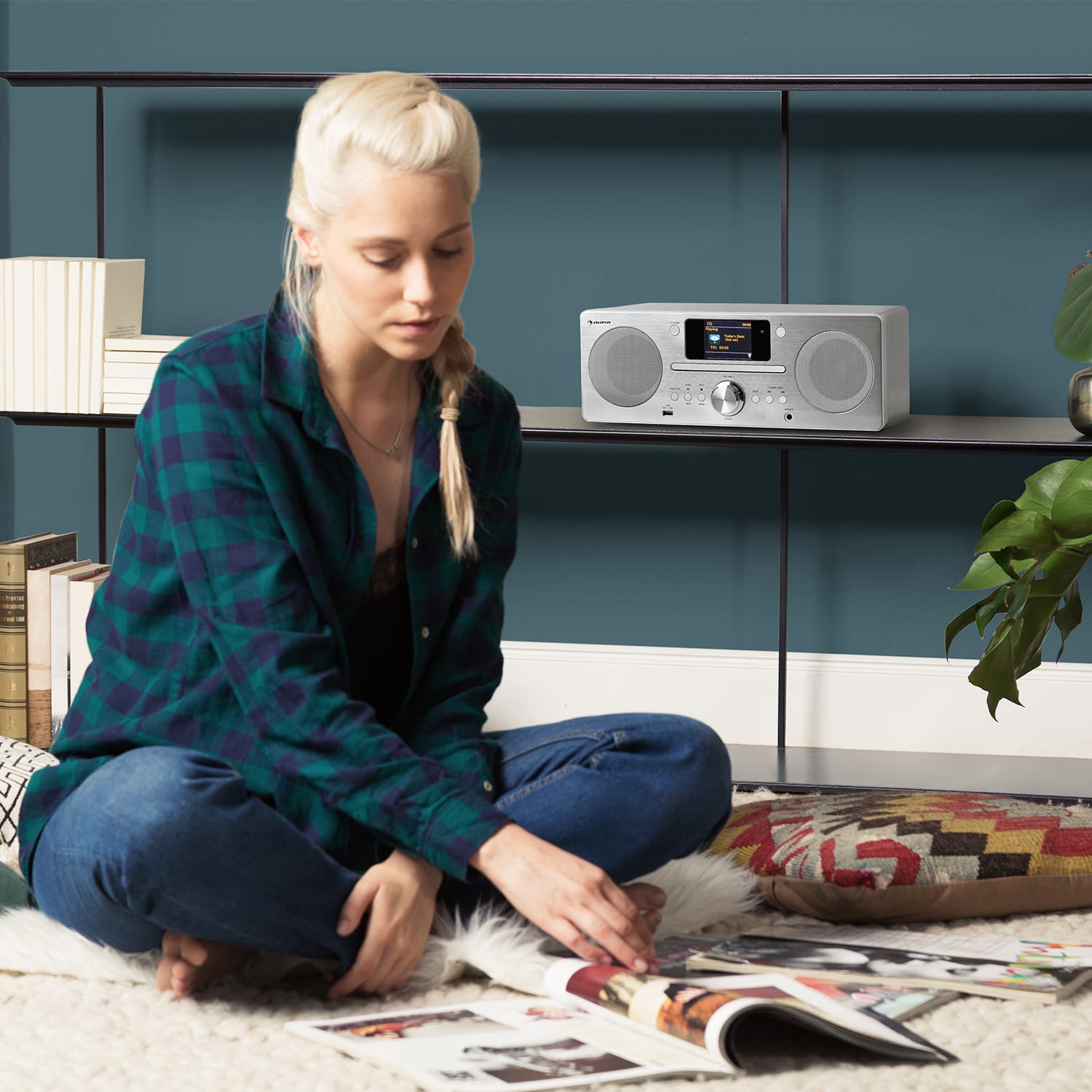 Auna Harvard, kompaktný systém, internetové/DAB+ a UKW-rádio, CD-prehrávač, bluetooth, biely – Obrázok 2