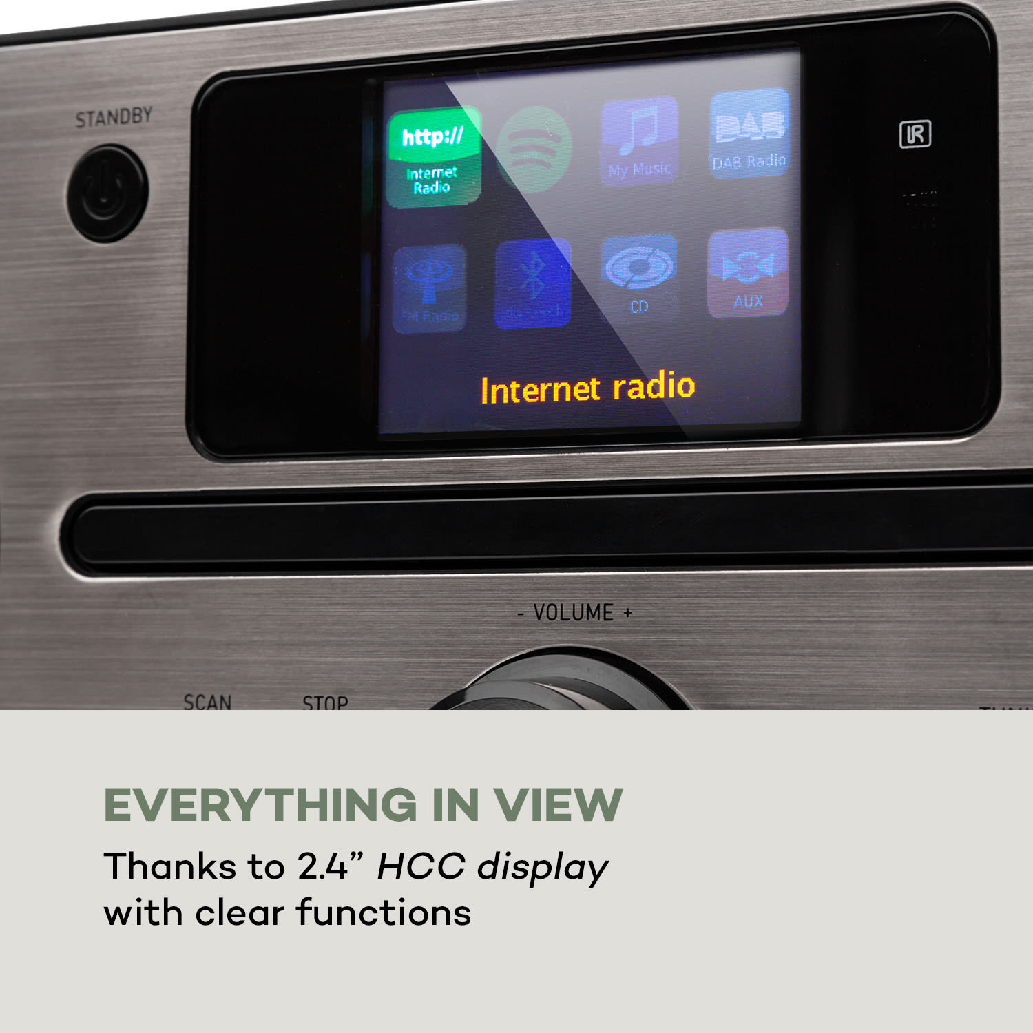 Auna Harvard, kompaktný systém, internetové/DAB+ a UKW-rádio, CD-prehrávač, bluetooth, orech – Obrázok 5