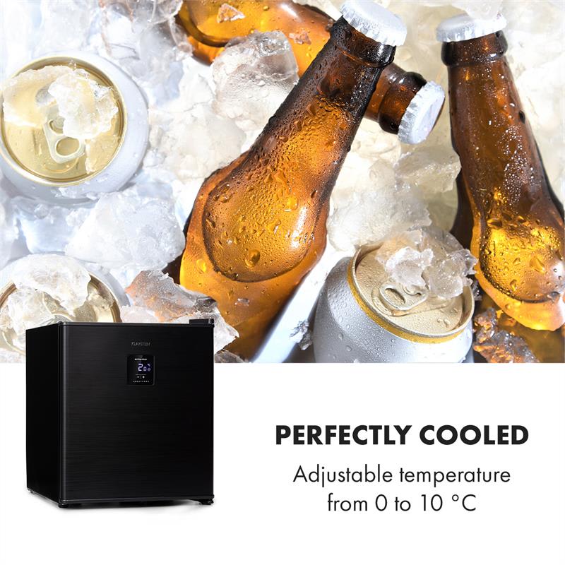Klarstein Beer Baron, chladnička na nápoje, F, 48 litrov, 39 dB, 0 – 10 °C, čierna – Obrázok 4