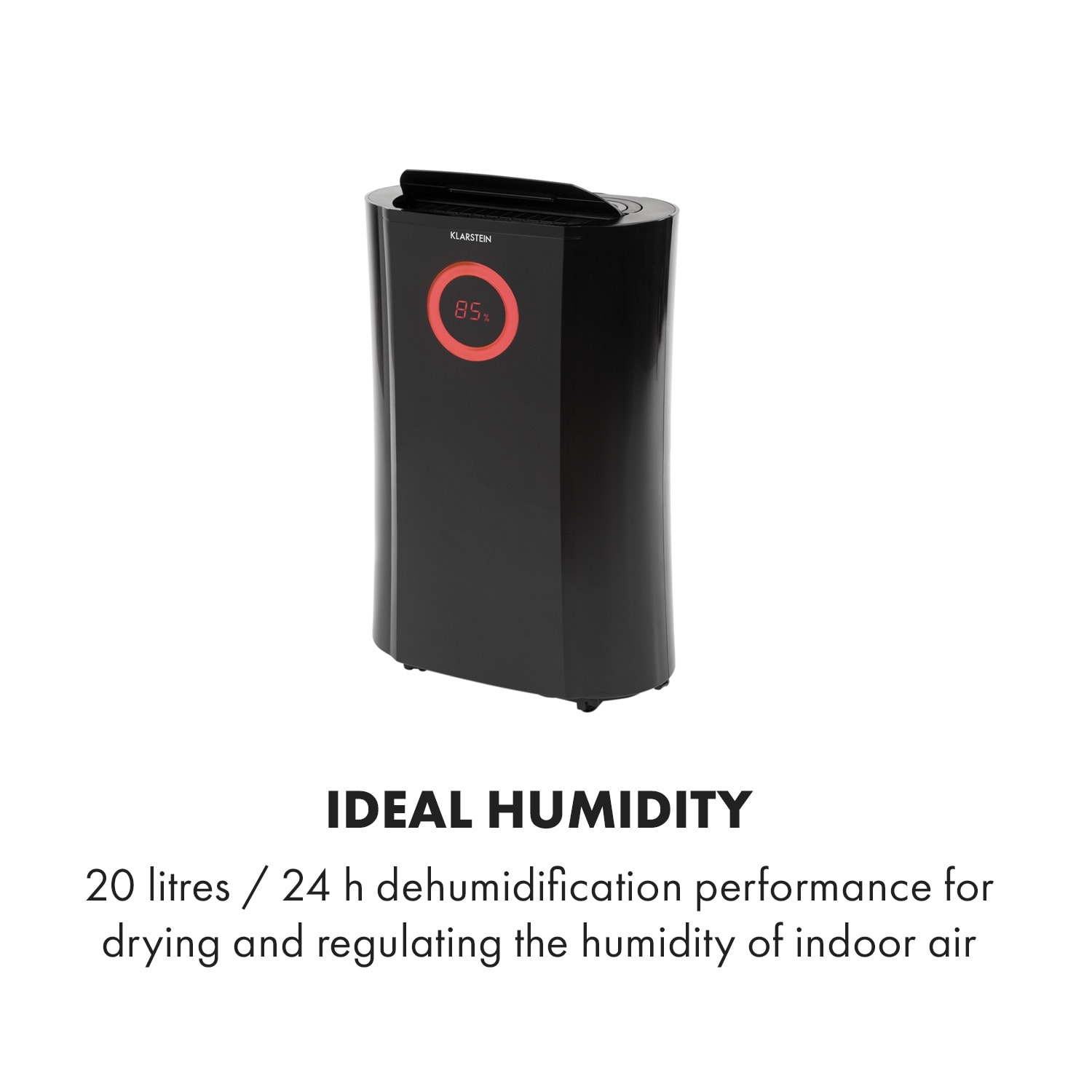 Klarstein DryFy Pro Connect Smart, Odvlhčovač vzduchu, WiFi, Kompresný, 20l / d, 20sqm, 370W, Čierna – Obrázok 5