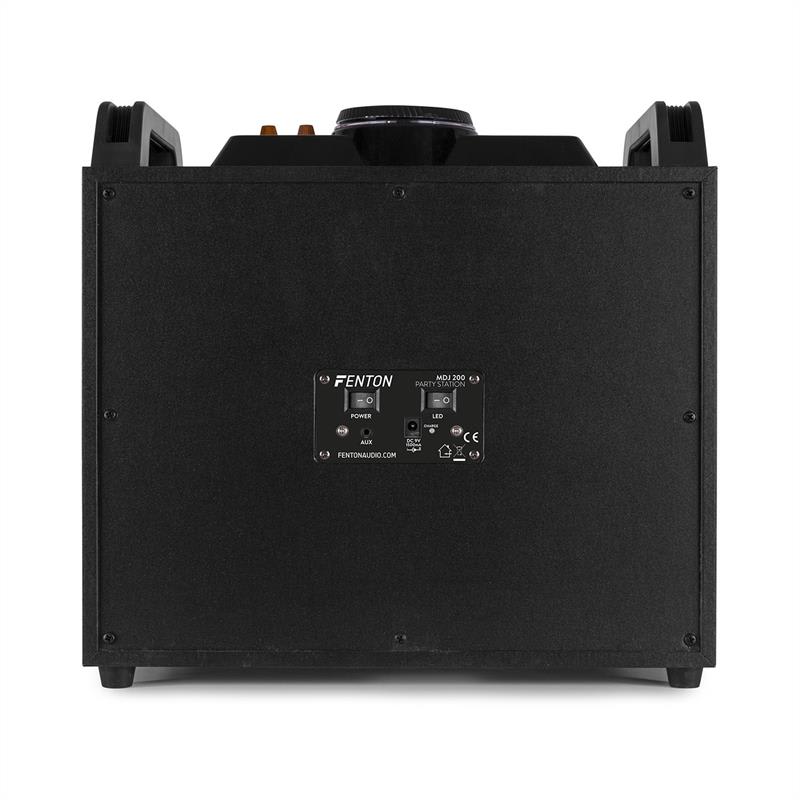Fenton MDJ200, párty stanica, 150W, 4x4“ reproduktory, 2000mAh batéria, čierna/oranžová – Obrázok 5