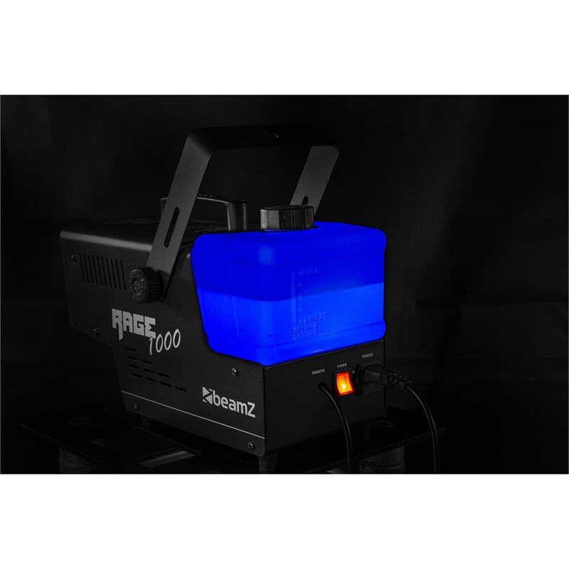 Beamz Rage 1000, dymostroj, 1000 W, 125 m³/min., 2 l, diaľkový ovládač – Obrázok 2