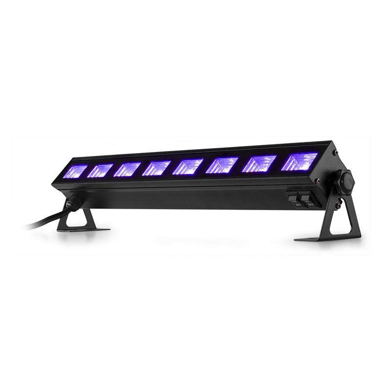 Beamz BUVW83, LED svetelná rampa, 8 x 3 W, UV/WW, 2 v 1, 30 W, Plug & Play, tichá prevádzka – Obrázok 5