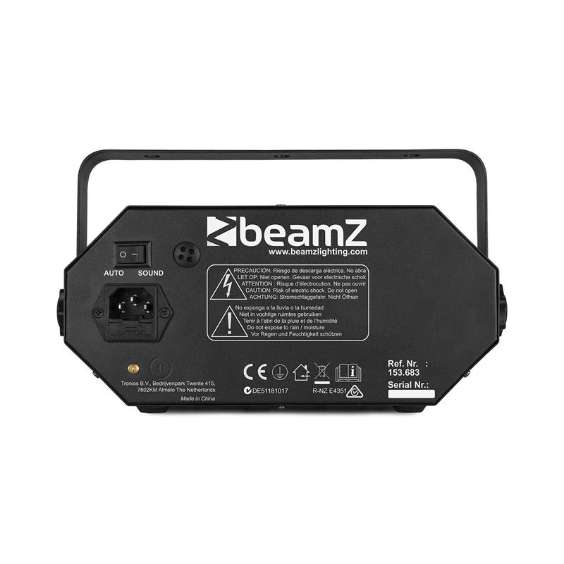 Beamz LEDWAVE LED, jellyball, 6 x 3 W RGB, waterwave 1 x 4 W RGBW, UV/stroboskop 4 x 3 W, čierna – Obrázok 4