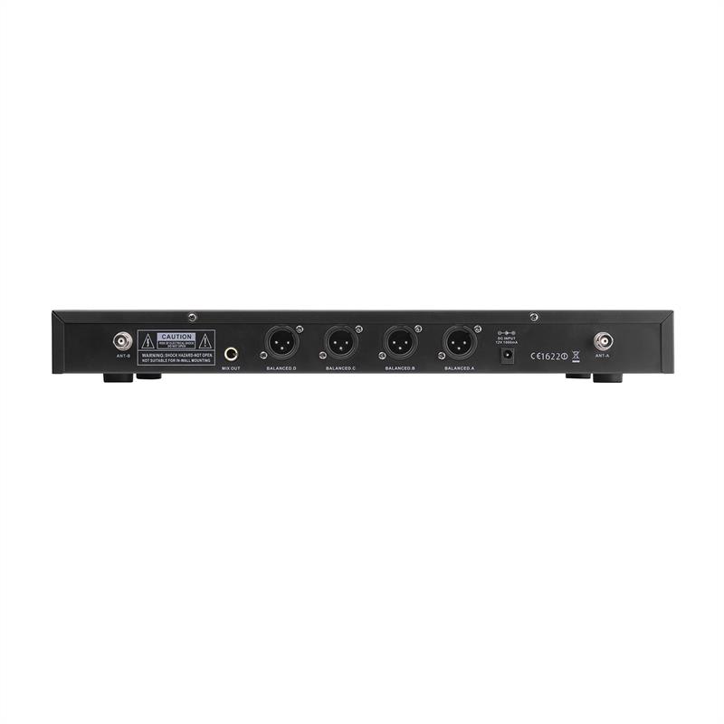 Power Dynamics PD504B, sada UHF bezdrôtových mikrofónov, 4 x headset + vreckový vysielač, 4 x 50 kanálov – Obrázok 3