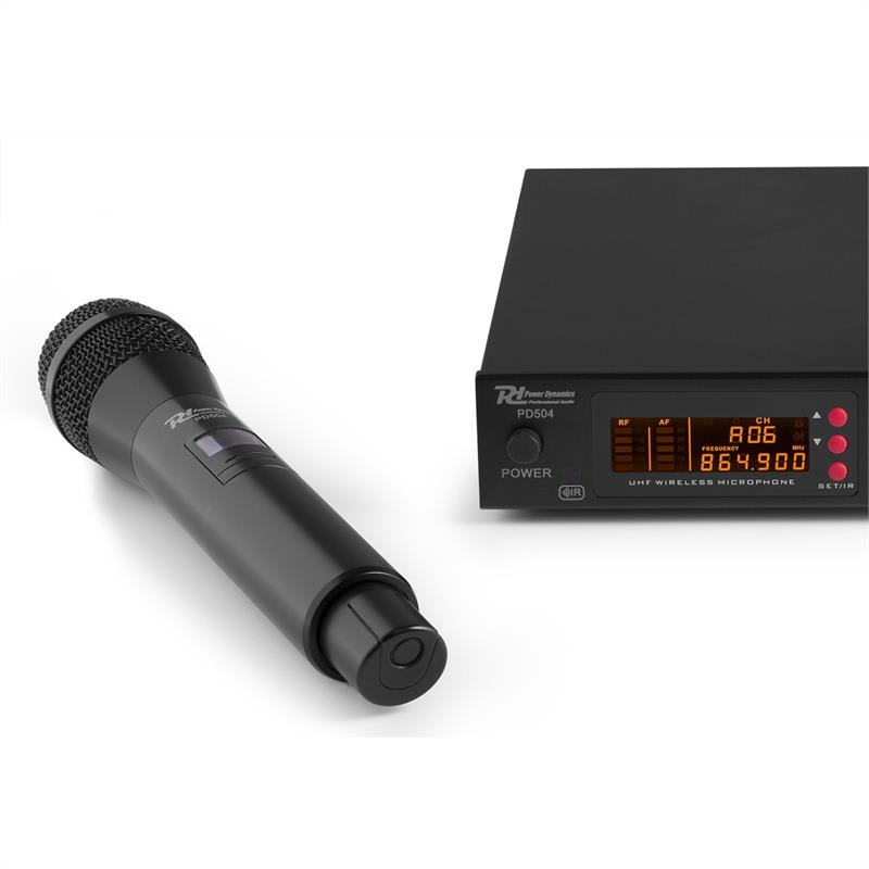 Power Dynamics PD504B, sada UHF bezdrôtových mikrofónov, 4 x headset + vreckový vysielač, 4 x 50 kanálov – Obrázok 5