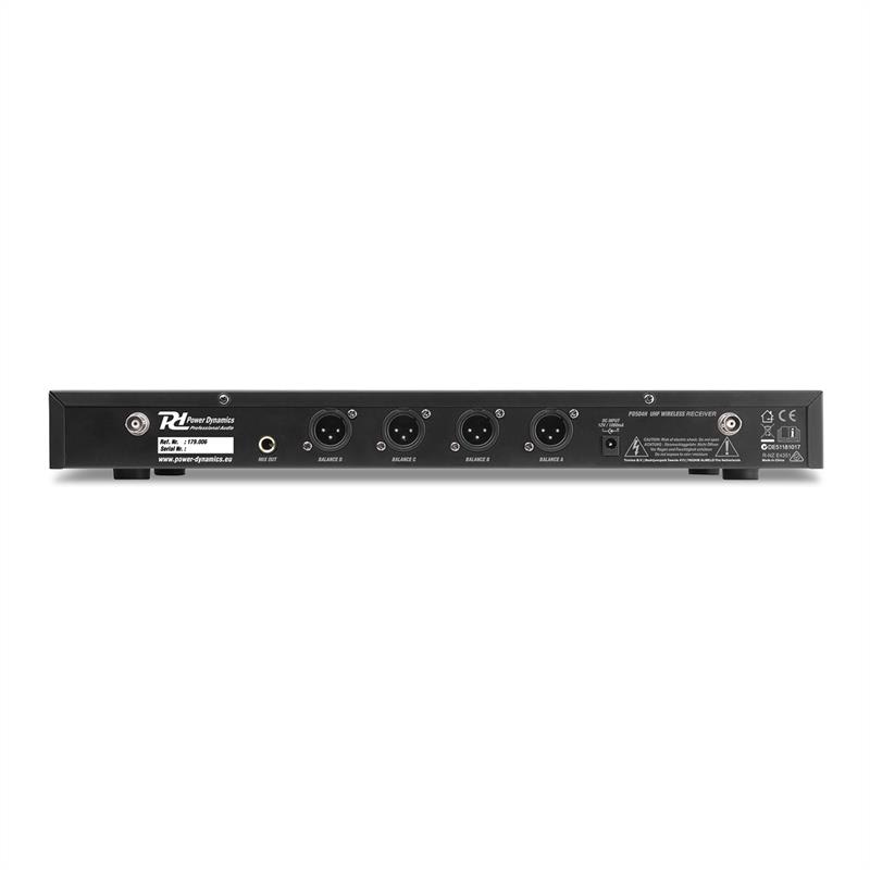 Power Dynamics PD504B, sada UHF bezdrôtových mikrofónov, 4 x headset + vreckový vysielač, 4 x 50 kanálov – Obrázok 3