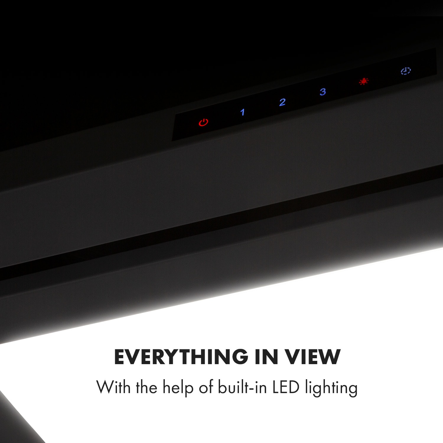 Klarstein Lumiere, digestor, 70 cm, vstavaný, 750 m³/h, A, LED, biely – Obrázok 4