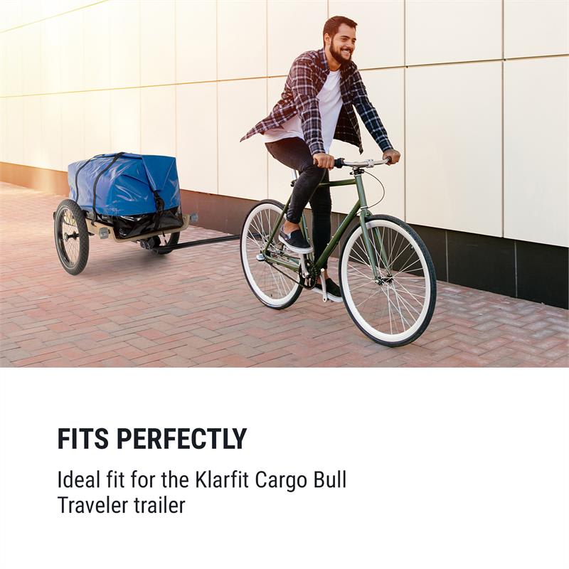 KLARFIT Companion Travel Bag, transportná taška, 120 l, nepremokavá, rolovacia vrchná časť, PU, modrá – Obrázok 3
