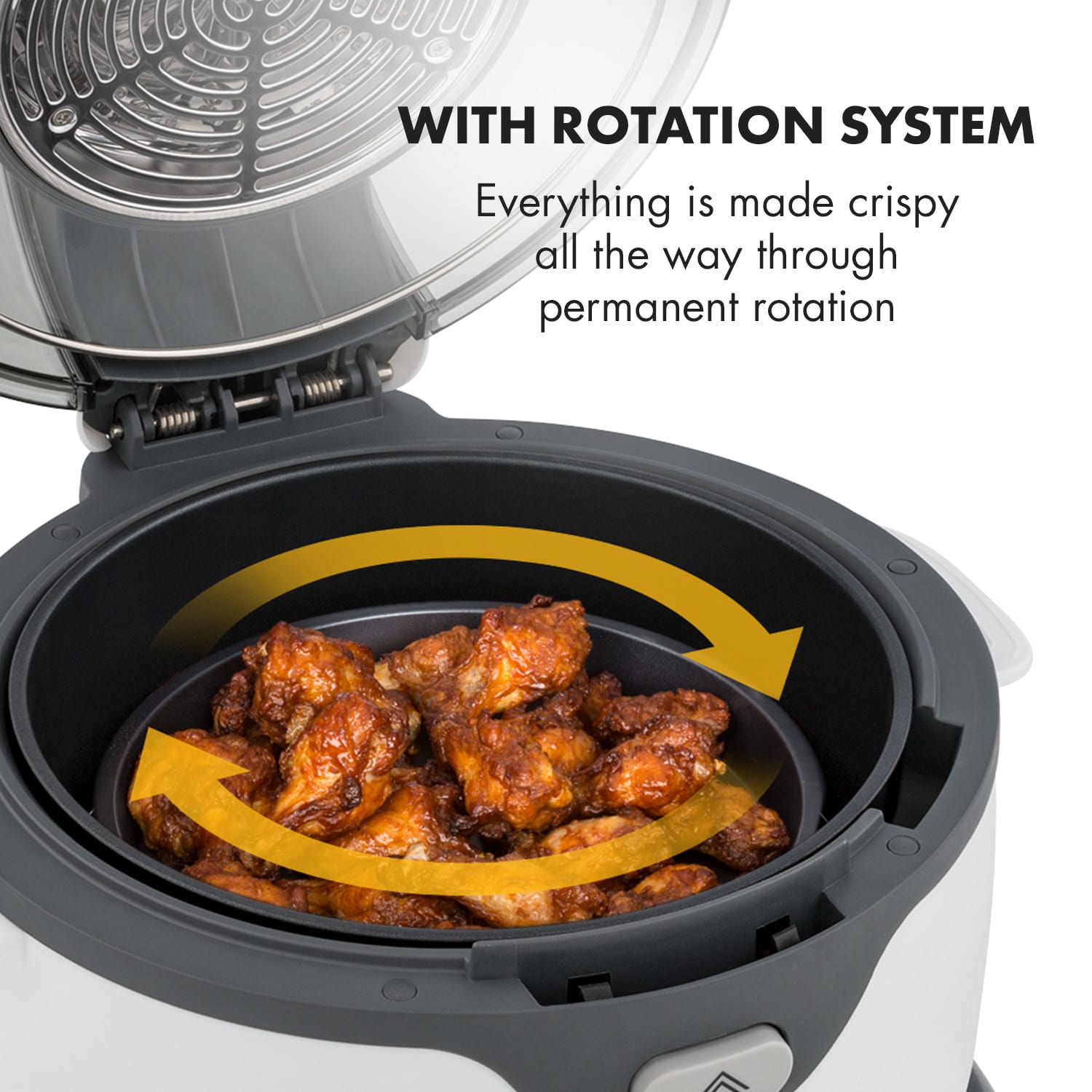 Klarstein VitAir Swing, teplovzdušná fritéza, 1400 W, 50 – 240 °C, časovač, biela – Obrázok 3